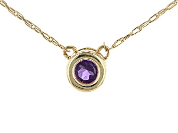 Picture of Purple African Amethyst 10k Yellow Gold Childrens Necklace .10ct