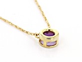 Purple African Amethyst 10k Yellow Gold Childrens Necklace .10ct
