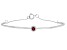Red Mahaleo® Ruby Rhodium Over 10k White Gold Bracelet .11ct.