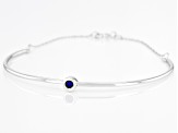 Blue Sapphire Rhodium Over 10k White Gold Bracelet .10ct