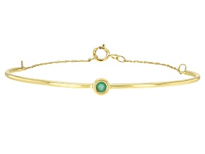 Green Sakota Emerald 10k Yellow Gold Bracelet .10ct