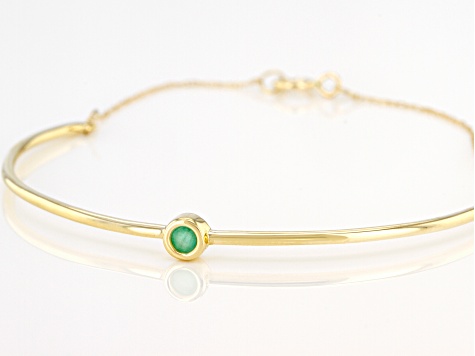 Green Sakota Emerald 10k Yellow Gold Bracelet .10ct