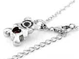 Red Garnet Rhodium Over Silver Childrens Pendant With Chain .45ct