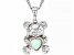 Multi Color Lab Created Opal Rhodium Over Silver Childrens Pendant With Chain 0.45ct