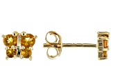 Golden Citrine 10k Yellow Gold Child's Butterfly Stud Earrings .24ctw
