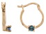 Blue Lab Created Alexandrite 10k Yellow Gold Childrens Hoop Earrings .07ctw