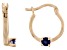 Blue Sapphire 10k Yellow Gold Child's Hoop Earrings .07ctw