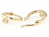 White Zircon 10k Yellow Gold Childrens Hoop Earrings .11ctw