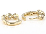 White Zircon Childrens 10k Yellow Gold Hoop Earrings .61ctw