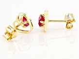 Ruby Childrens 10k Yellow Gold Heart Stud Earrings .22ctw