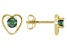 Teal Lab Created Alexandrite Childrens 10k Yellow Gold Heart Stud Earrings .22ctw
