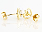 White Zircon Childrens 10k Yellow Gold Heart Stud Earrings .29ctw