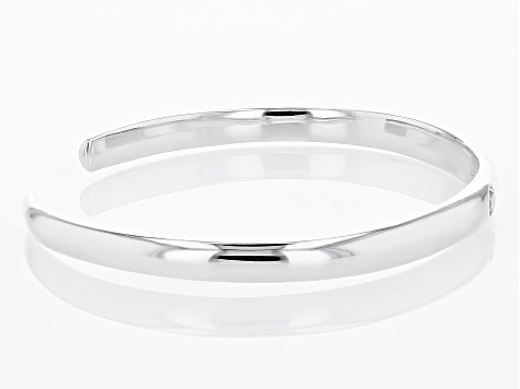 Sky Blue Glacier Topaz Rhodium Over Sterling Silver Childrens Cuff Bracelet 0.11ct