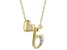White Zircon 10k Yellow Gold Childrens Initial "B" Necklace 0.03ctw