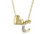 White Zircon 10k Yellow Gold Children's Inital "C"Necklace 0.02ctw