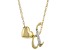 White Zircon 10k Yellow Gold Childrens Initial "D" Necklace 0.03ctw