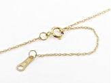 White Zircon 10k Yellow Gold Childrens Initial "D" Necklace 0.03ctw