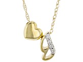 White Zircon 10k Yellow Gold Childrens Initial "G" Necklace 0.02ctw