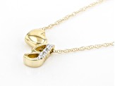 White Zircon 10k Yellow Gold Childrens Initial "G" Necklace 0.02ctw