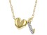 White Zircon 10k Yellow Gold Childrens Initial "L" Necklace 0.02ctw