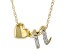 White Zircon 10k Yellow Gold Childrens Initial "N" Necklace 0.03ctw