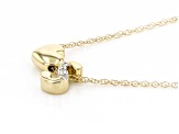 White Zircon 10k Yellow Gold Childrens Initial "S" Necklace. 0.02ctw