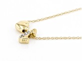 White Zircon 10k Yellow Gold Childrens Initial "T" Necklace 0.02ctw