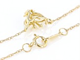 White Zircon 10k Yellow Gold Childrens Necklace 0.42ctw