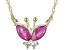 Red Ruby 10k Yellow Gold Childrens Necklace 0.37ctw