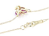 Red Ruby 10k Yellow Gold Childrens Necklace 0.37ctw