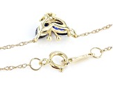 Blue Sapphire 10k Yellow Gold Childrens Necklace 0.37ctw