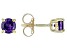Purple Amethyst 10k Yellow Gold Childrens Solitaire Stud Earrings 0.43ctw