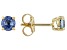 Blue Sapphire 10k Yellow Gold Childrens Solitaire Stud Earrings 0.60ctw