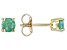 Green Emerald 10k Yellow Gold Children's Solitaire Stud Earrings 0.43ctw