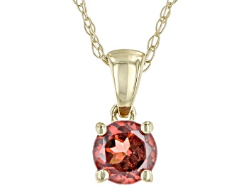 Picture of Red Vermelho Garnet(TM) 10K Yellow Gold Childrens Pendant With Chain 0.30ct
