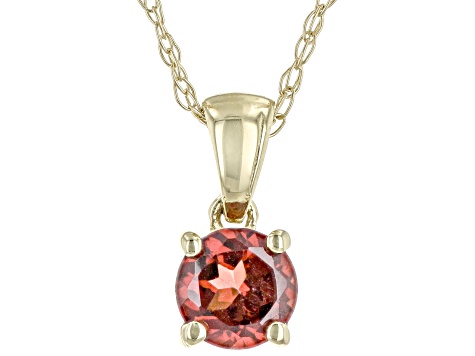 Red Vermelho Garnet(TM) 10K Yellow Gold Childrens Pendant With Chain 0.30ct