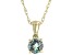 Blue Lab Created Alexandrite 10K Yellow Gold Childrens Pendant With Chain 0.21ct