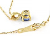 Blue Sapphire 10K Yellow Gold Childrens Pendant With Chain 0.30ct