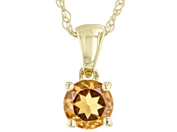 Picture of Orange Madeira Citrine 10K Yellow Gold Childrens Pendant With Chain 0.21ct