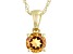 Orange Madeira Citrine 10K Yellow Gold Childrens Pendant With Chain 0.21ct