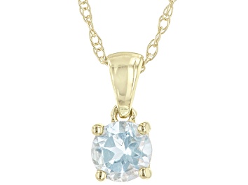 Picture of Sky Blue Glacier Topaz 10K Yellow Gold Childrens Pendant With Chain 0.27ct