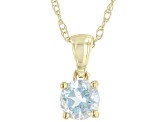 Sky Blue Glacier Topaz 10K Yellow Gold Childrens Pendant With Chain 0.27ct