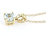 Sky Blue Glacier Topaz 10K Yellow Gold Childrens Pendant With Chain 0.27ct