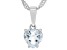 Blue Aquamarine Rhodium Over Sterling Silver Childrens Birthstone Pendant With Chain 0.54ct