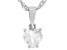 White Topaz Rhodium Over Sterling Silver Childrens Birthstone Pendant With Chain 0.81ct