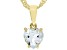 Blue Aquamarine 18k Yellow Gold Over Silver Childrens Birthstone Pendant With Chain 0.54ct