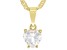 White Topaz 18k Yellow Gold Over Sterling Silver Childrens Birthstone Pendant With Chain 0.81ct