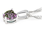 Blue Lab Alexandrite Rhodium Over Sterling Silver Childrens Birthstone Pendant With Chain