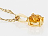 Yellow Citrine 18k Yellow Gold Over Sterling Silver Childrens Birthstone Pendant With Chain 0.55ct