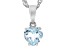 Sky Blue Glacier Topaz Rhodium Over Sterling Silver Childrens Birthstone Pendant With Chain 0.73ct